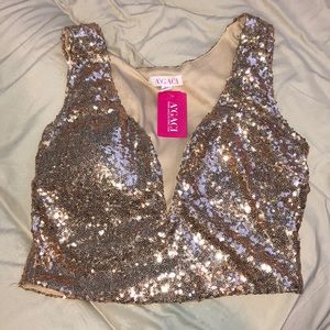 Rose Gold Tank Crop Top